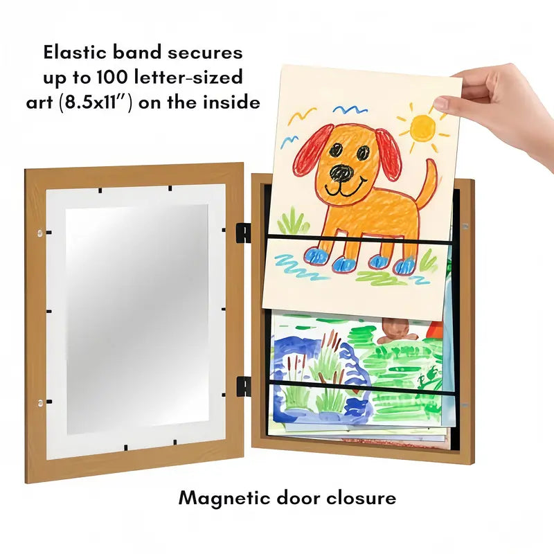 Changeable Kids Art Frame – Display Today's Masterpiece & Store Up To 50 Drawings Instantly