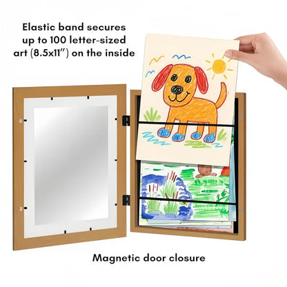 Changeable Kids Art Frame – Display Today's Masterpiece & Store Up To 50 Drawings Instantly