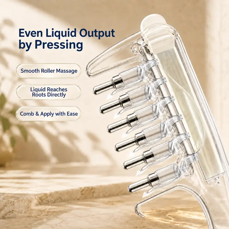 Precision Scalp Applicator Comb: Direct Root Delivery & Mess-Free Hair Serum Massager