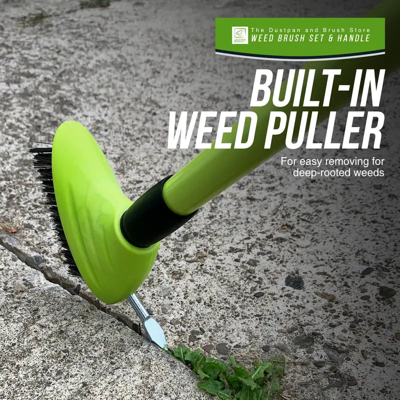 3-in-1 Weeding Brush – Long-Handle Wire Scraper for Patios, Driveways & Paving Gaps