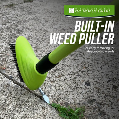 3-in-1 Weeding Brush – Long-Handle Wire Scraper for Patios, Driveways & Paving Gaps
