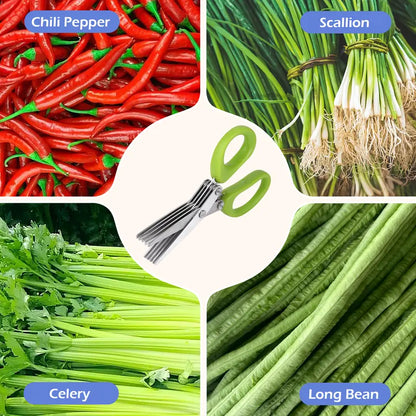Snip Herbs 5X Faster: The Ultimate 5-Blade Stainless Steel Herb Scissors