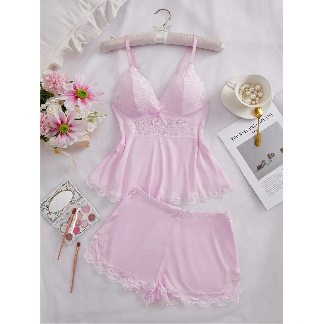 Luxe Lace Camisole & Tap Shorts Sleepwear Set