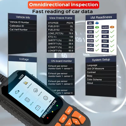 Universal OBD2 Car Diagnostic Scanner & Live Data Code Reader
