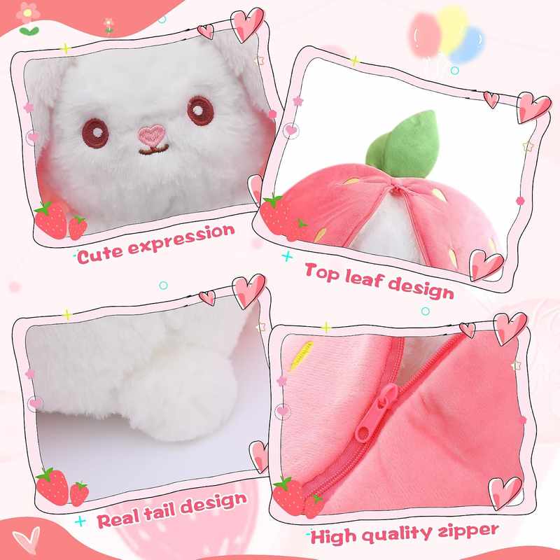 Unzip the Sweetness: 2-in-1 Strawberry Bunny Plush