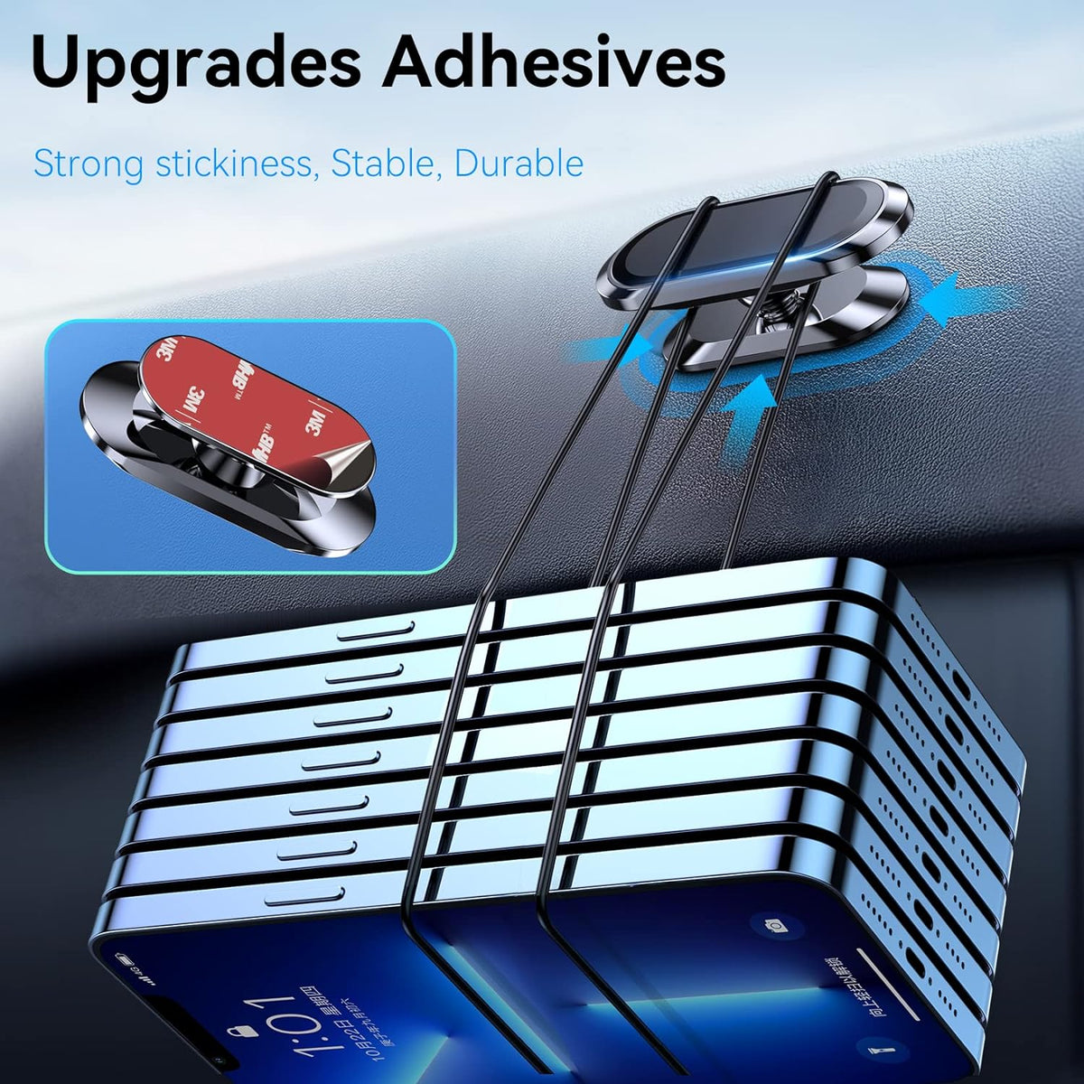 Ultra-Strong Magnetic Car Phone Mount for Dashboard & Smooth Surfaces
