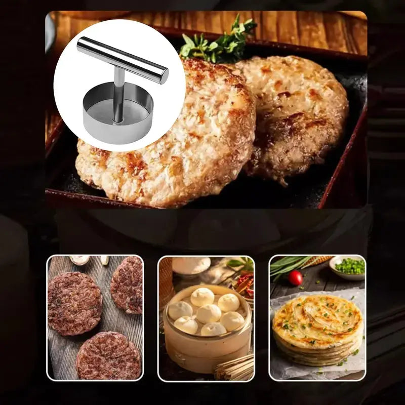 Stainless Steel Burger Press Patty Maker for Perfectly Uniform Smash Burgers