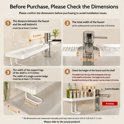 Zero-Drill Faucet Storage Rack: Instantly Double Your Sink Counter Space