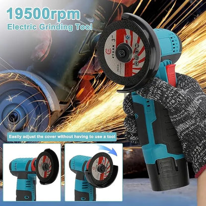 12V Cordless Mini Angle Grinder & Cut-Off Tool Set with 2 Batteries