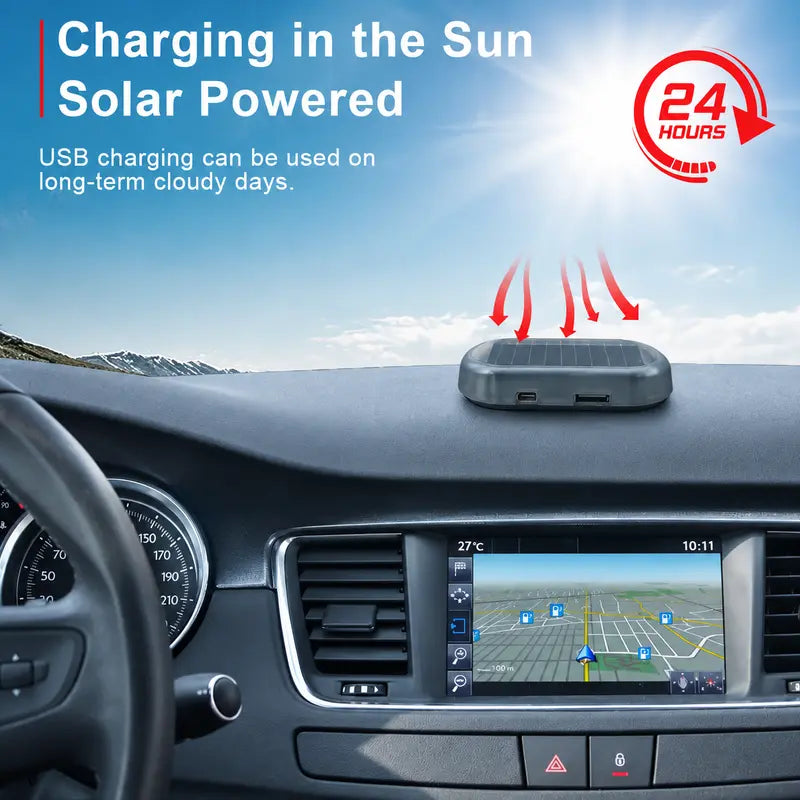 Solar-Powered Car Security Warning Light