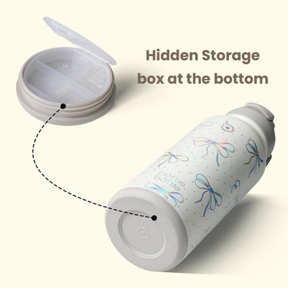 32oz Insulated Water Bottle – Dual Drinking Options with Hidden Storage Compartment