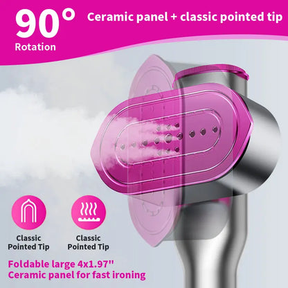 2-in-1 Smart Handheld Steamer & Iron with LCD Temp Control