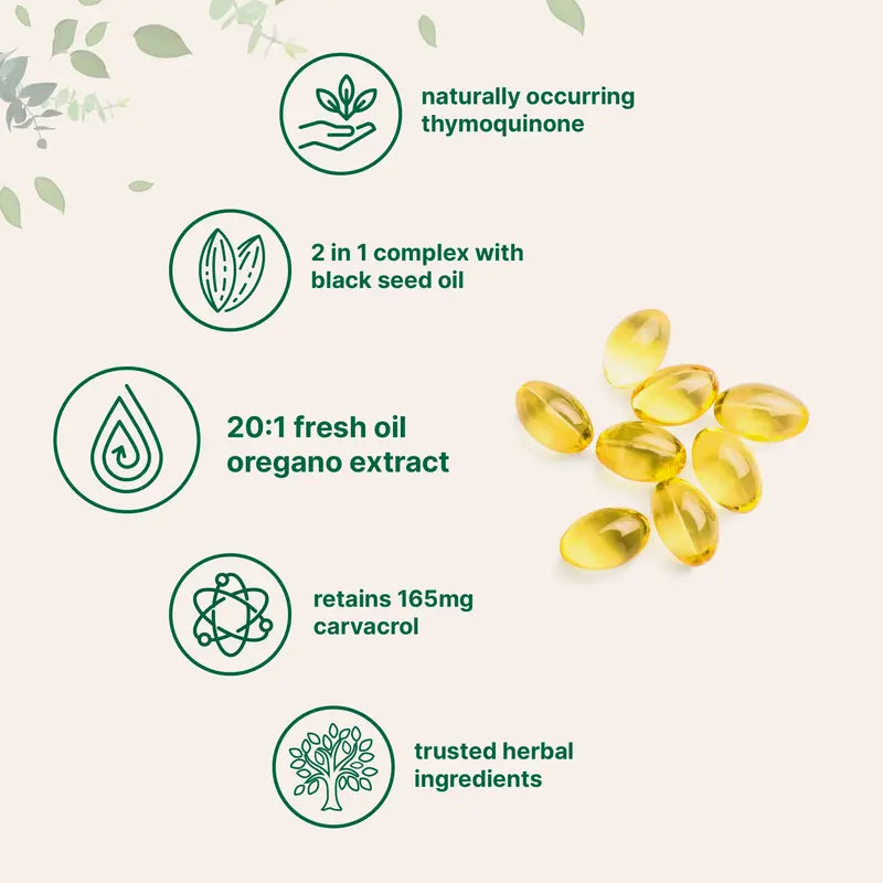 Ultra-Strength Oil of Oregano & Black Seed Oil Softgels
