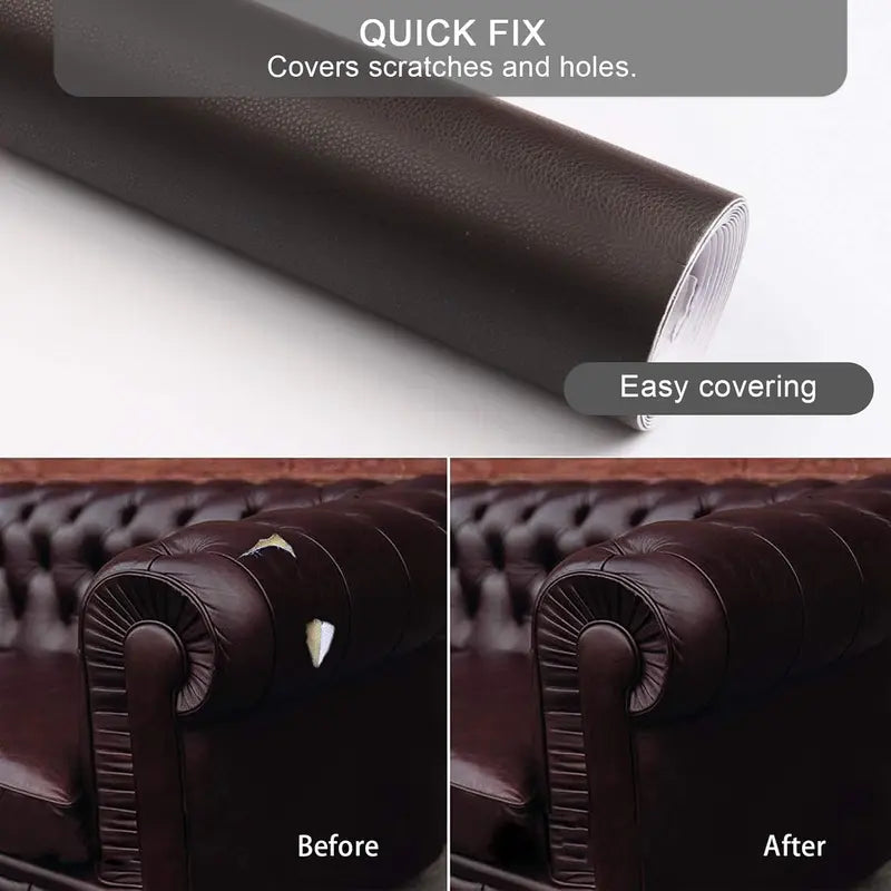 Self-Adhesive Leather Repair Patch Tape — Instant Peel & Stick Fix for Couches, Car Seats & Furniture