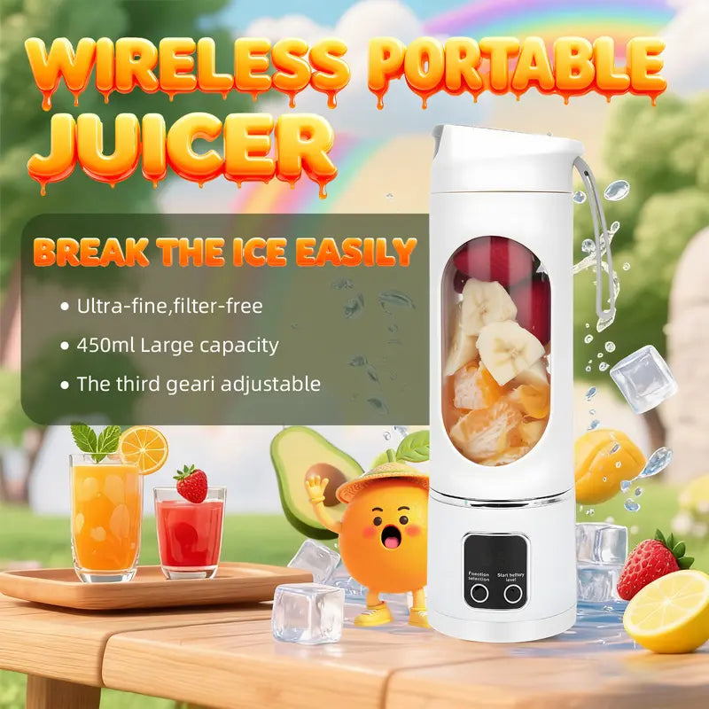 12-Blade Cordless Portable Blender with Smart LED Display for Shakes & Smoothies