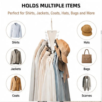 360° Rotating Closet Hanger Organizer – Instant 80% Space Saving for Bras, Belts & Tank Tops