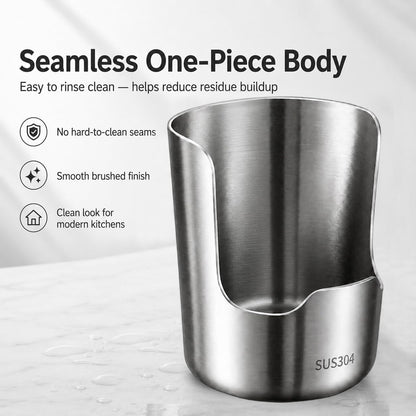 304 Stainless Steel Countertop Utensil Holder & Multi-Purpose Cutting Board Stand