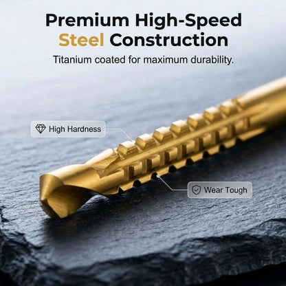 6-Piece Titanium Drill Saw Bit Set – Drill, Cut & Side-Milling in One Step