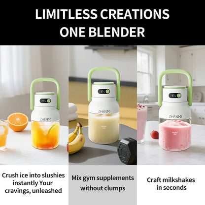 Portable Cordless Blender Bottle with Carrying Handle