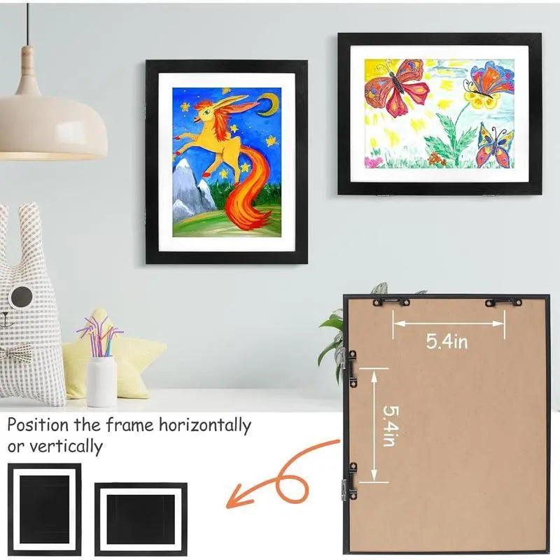 Changeable Kids Art Frame – Display Today's Masterpiece & Store Up To 50 Drawings Instantly
