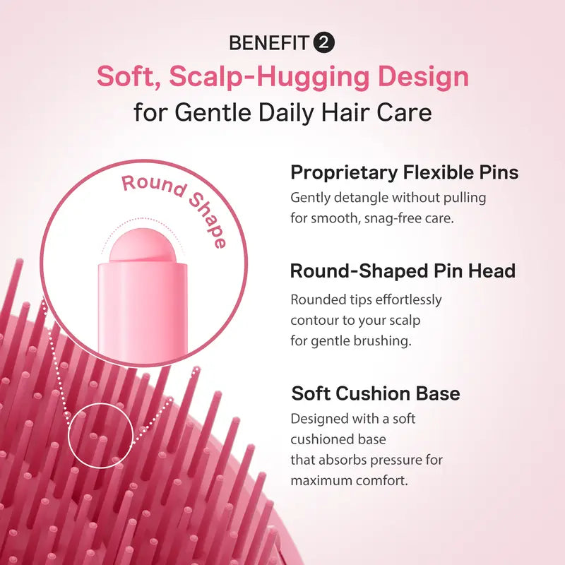 Ribbon Cherry Anti-Frizz Detangler Brush with Protective Travel Case