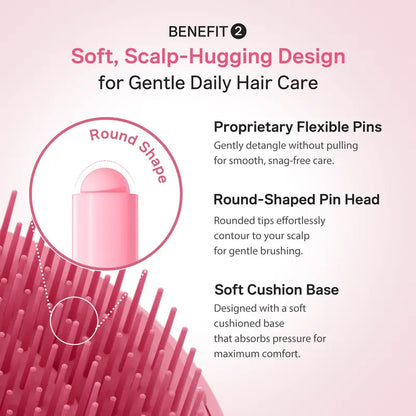 Ribbon Cherry Anti-Frizz Detangler Brush with Protective Travel Case