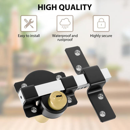Double-Sided Barn Door Lock—Weather-Resistant Security Lock for Gates, Sheds, and Wooden Doors