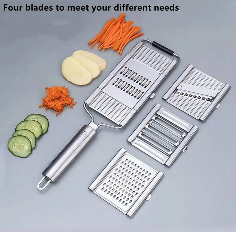 Multi-Blade Stainless Steel Vegetable Slicer & Grater Set