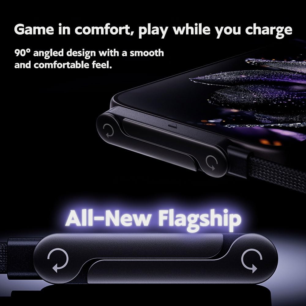 240W Fast Charging Cable with Built-in Foldable Stand