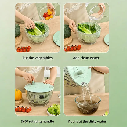 6-in-1 Multi-Functional Salad Spinner & Precision Mandoline Slicer Bowl