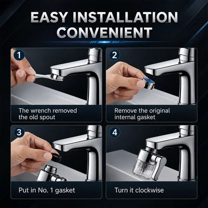 1080° Rotating Robotic Arm Faucet Aerator with Micro-Purification Filter