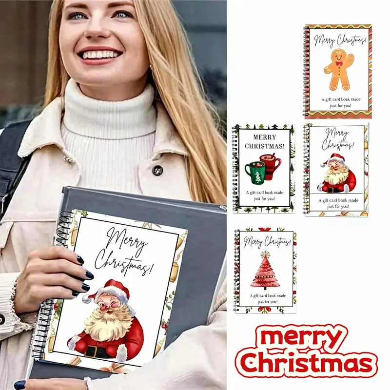 Festive Spiral Christmas Gift Card Booklet & Organizer