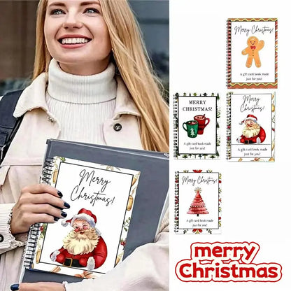 Festive Spiral Christmas Gift Card Booklet & Organizer