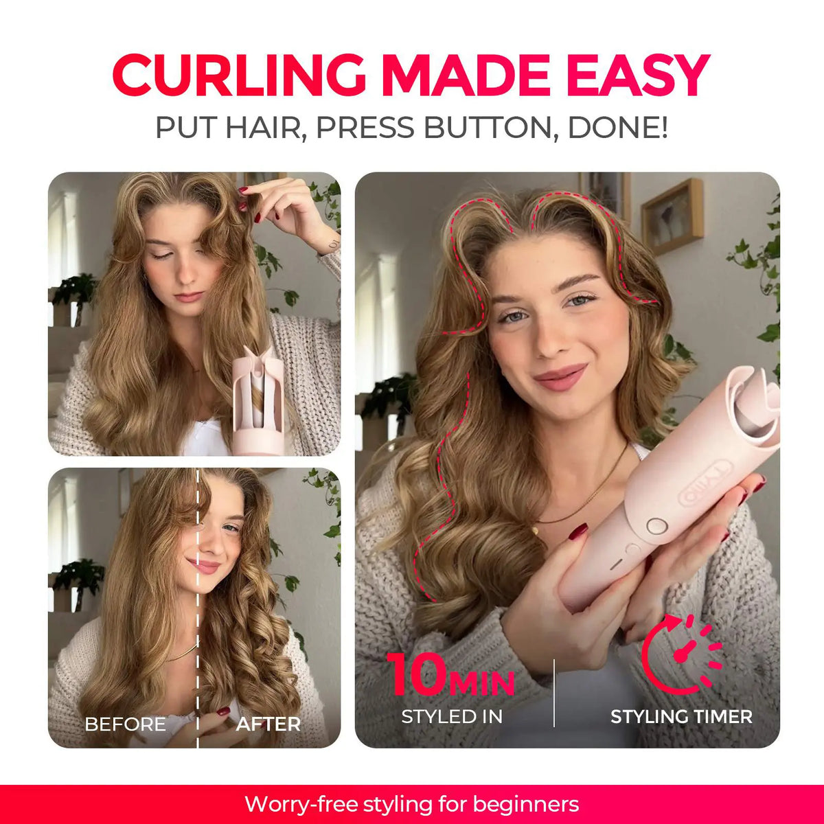 Effortless Automatic Rotating Hair Curler for Salon Bouncy Curls