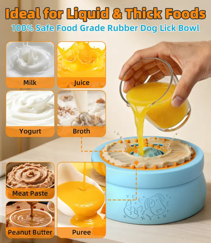 Anti-Spill Slow Feeder & Leak-Proof Detachable Dog Bowl