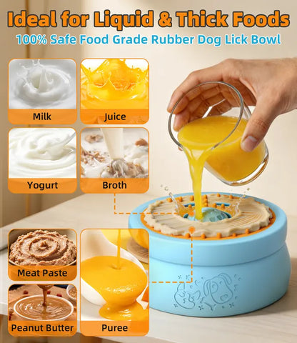 Anti-Spill Slow Feeder & Leak-Proof Detachable Dog Bowl
