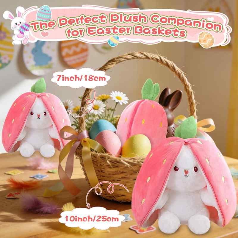 Unzip the Sweetness: 2-in-1 Strawberry Bunny Plush