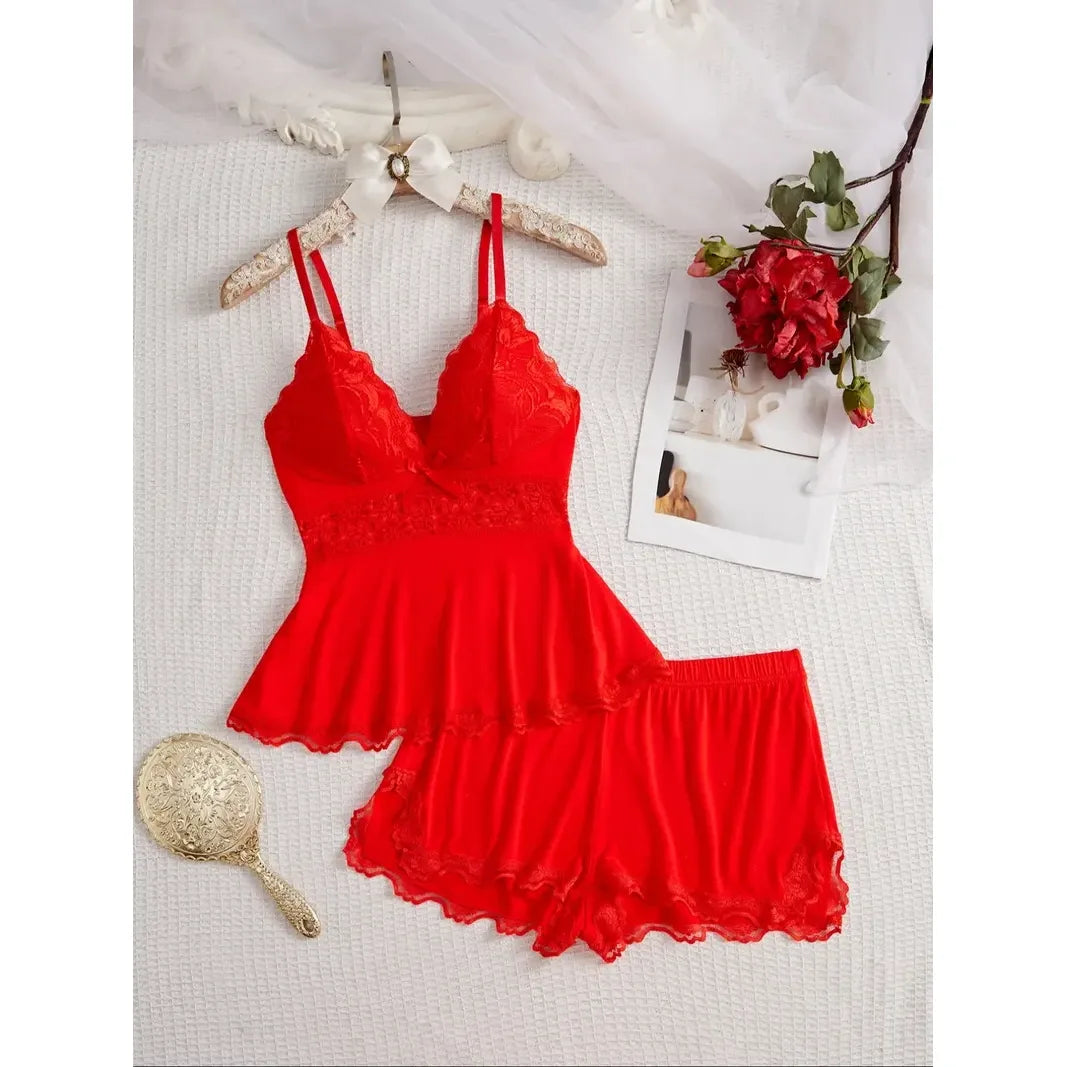 Luxe Lace Camisole & Tap Shorts Sleepwear Set