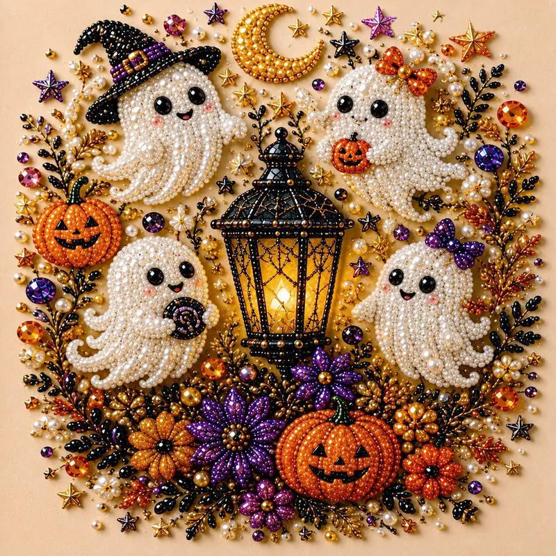 Sparkling Halloween Witch 5D Diamond Painting Kit