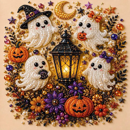 Sparkling Halloween Witch 5D Diamond Painting Kit