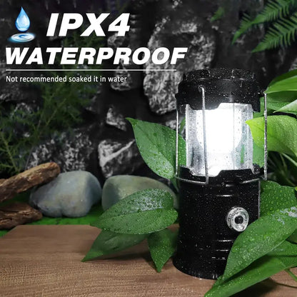 2-in-1 Solar Rechargeable Camping Lantern & LED Flashlight