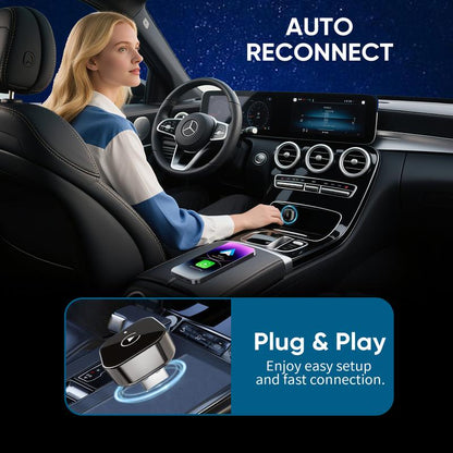 Wireless CarPlay & Android Auto Adapter – Plug-and-Play Wireless Upgrade for Factory-Wired Systems