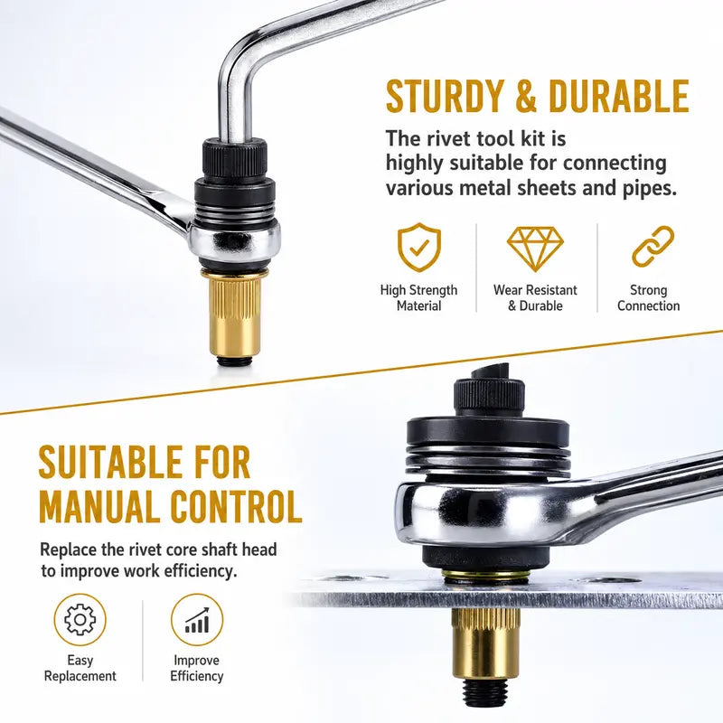 Effortless Power Rivet Nut Drill Adapter Set