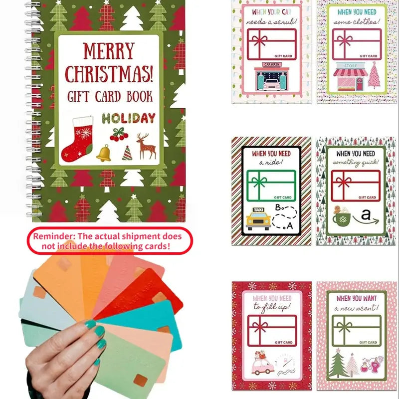 Festive Spiral Christmas Gift Card Booklet & Organizer