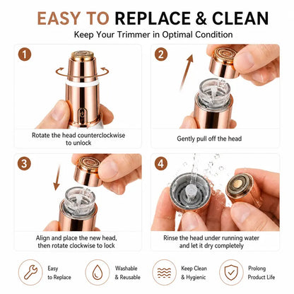 2-in-1 Painless Electric Eyebrow & Facial Hair Trimmer for Women