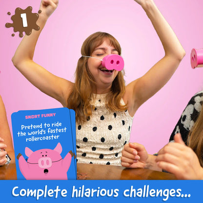 Squeaking Pig Snout Interactive Laugh-Out-Loud Party Card Game