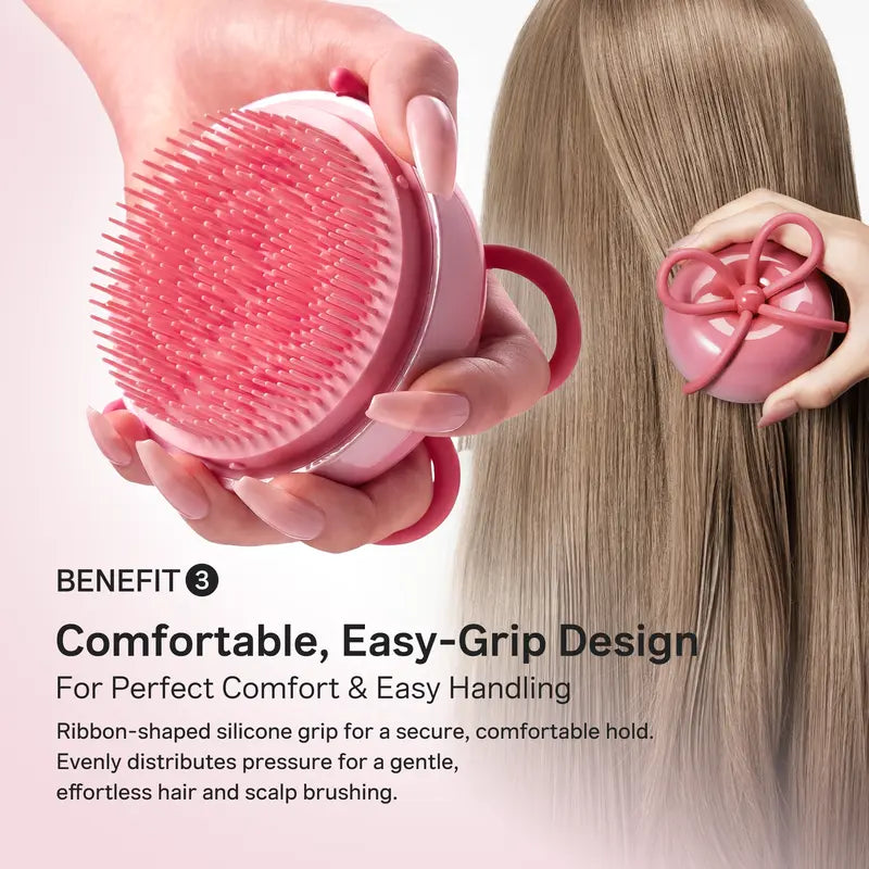 Ribbon Cherry Anti-Frizz Detangler Brush with Protective Travel Case