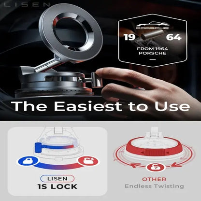 Ultra-Strong Vacuum Suction MagSafe Car Mount with 360° Rotation & Rock-Solid Stability