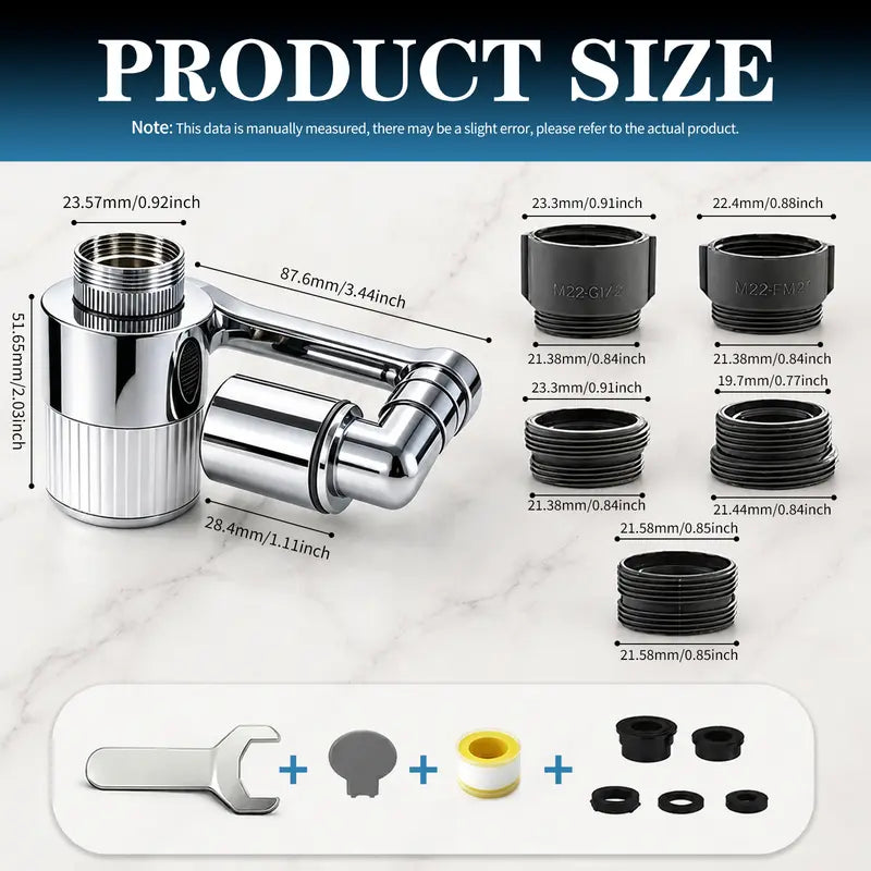 1080° Rotating Robotic Arm Faucet Aerator with Micro-Purification Filter