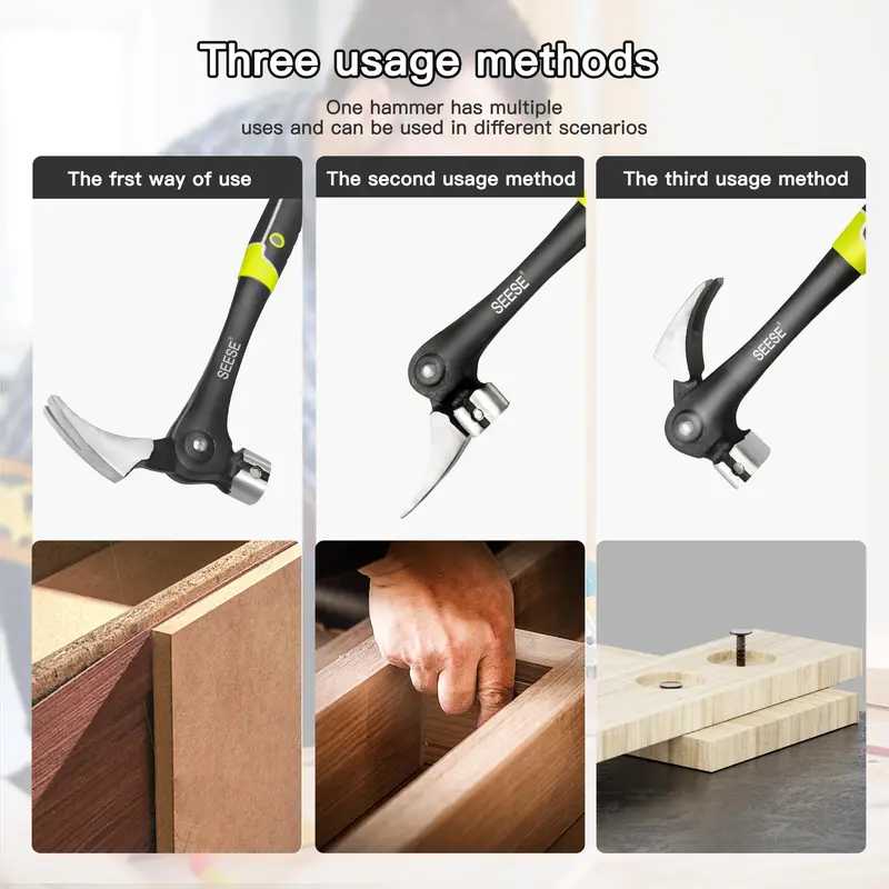 Multi-Angle Adjustable Claw Hammer & Wire Puller